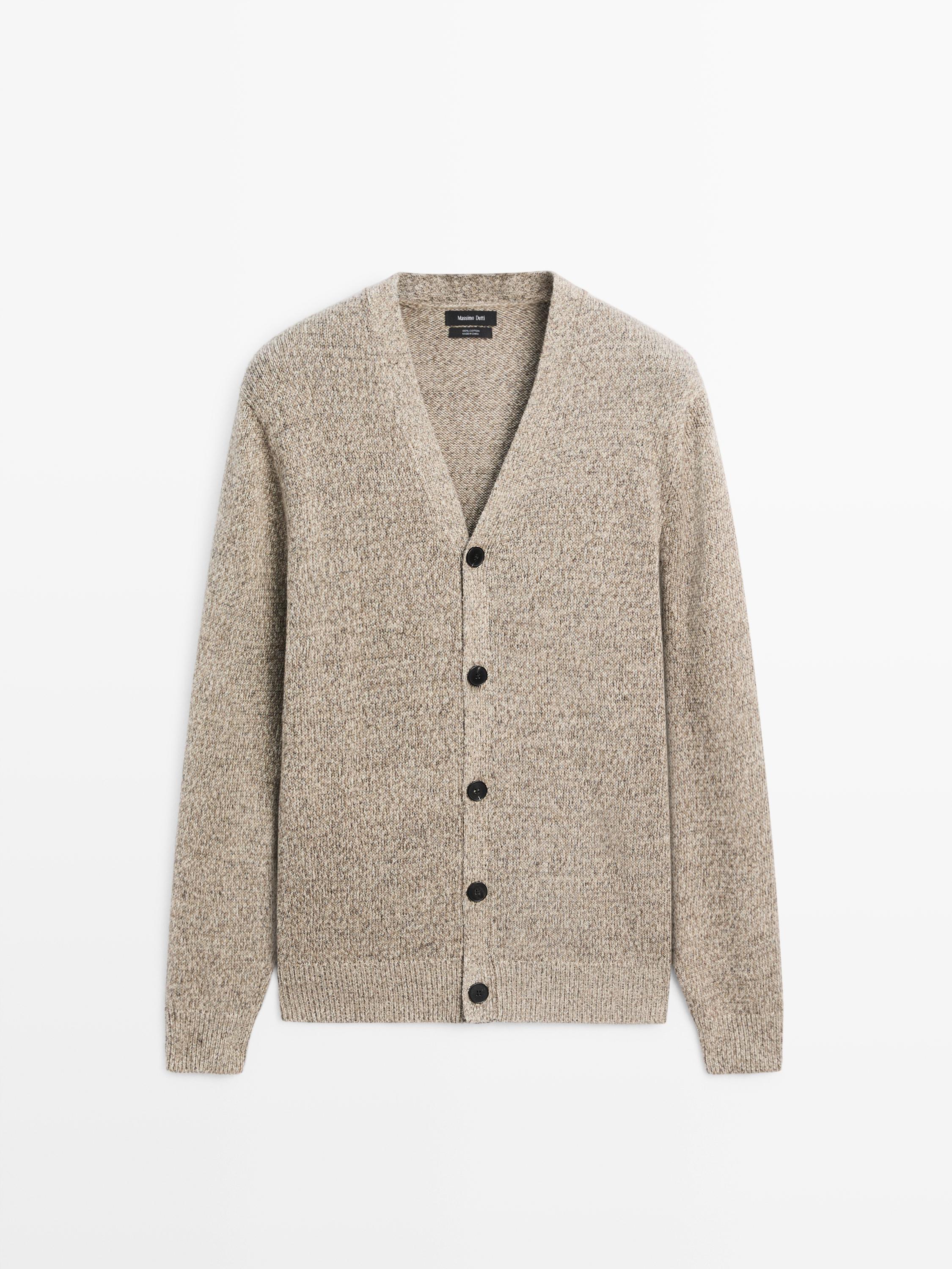Cotton knit cardigan with buttons